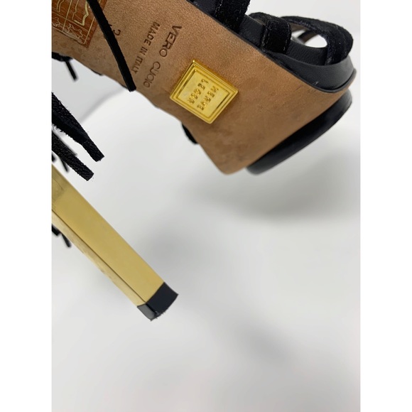 Herve Leger Fringe Suede High Heel Sandals - Picture 7 of 9
